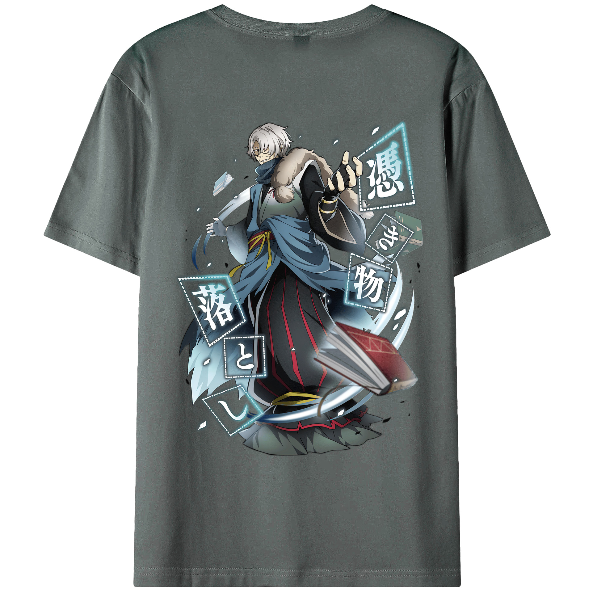 （画像用） 文豪ストレイドッグス Bungo Stray Dogs 綿100％ メンズ半袖Tシャツ（バックプリント） 通気性